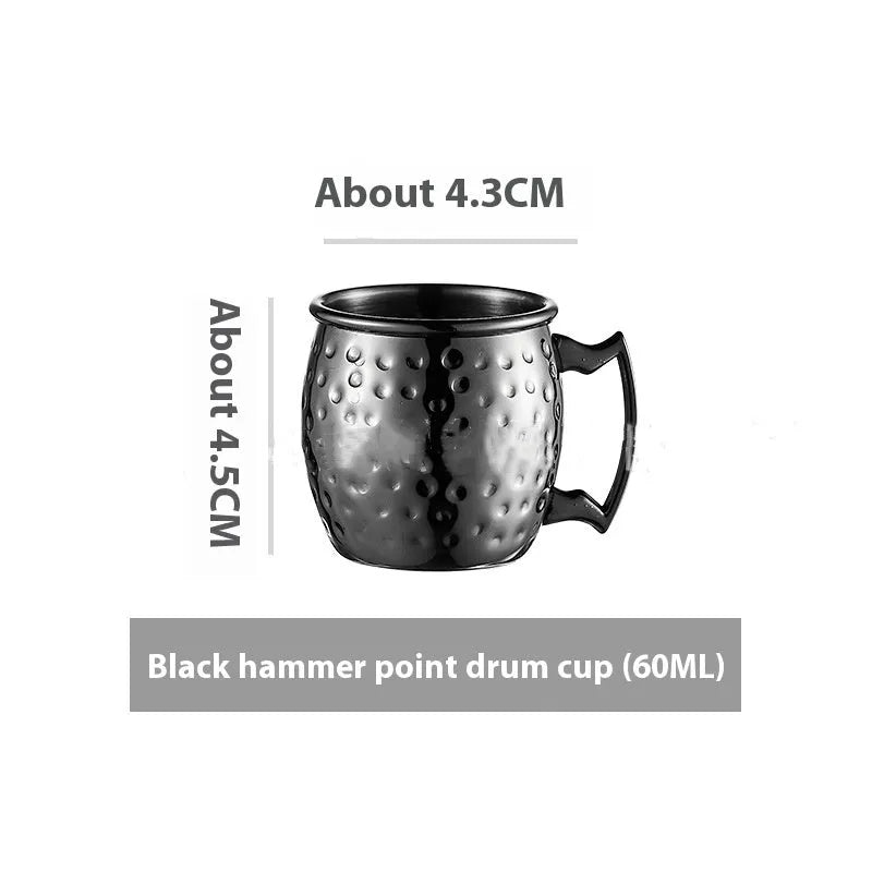 Stainless steel Moscow Mule cup with copper-plated finish in silver, gold, rose gold or black colour options