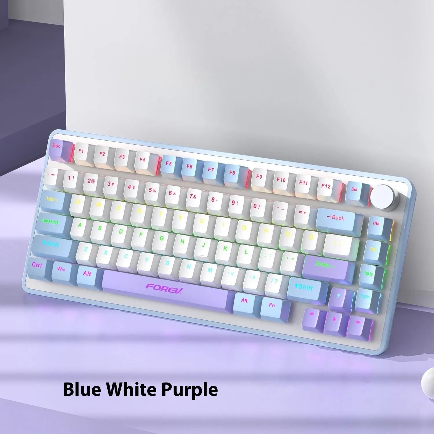 K98 mechanical keyboard with T7 wireless mouse in multiple colour options including black socks and xiaguang purple variants