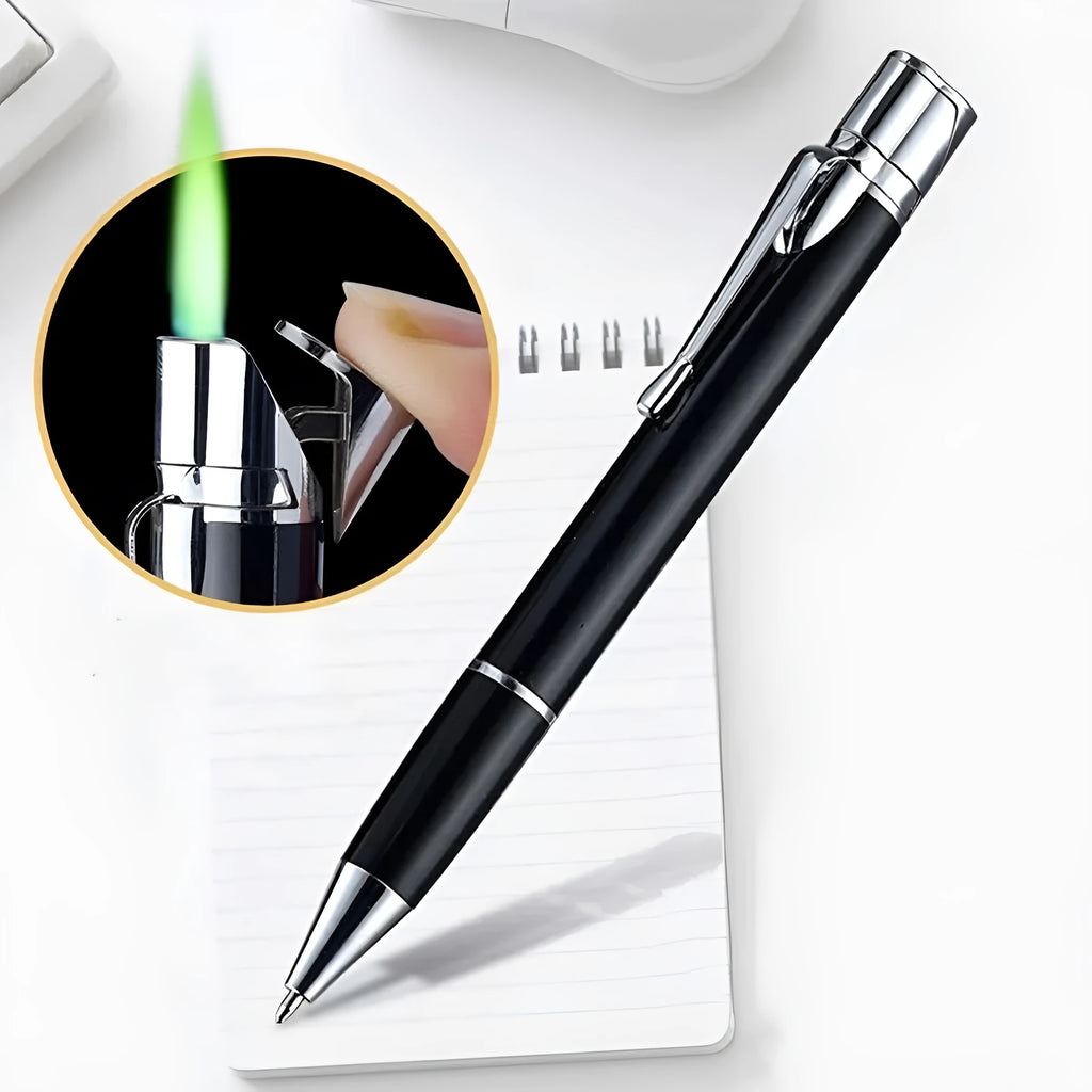 Metal pen jet lighter with windproof flame in six colour options