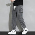 Men's retro cotton workwear jeans loose fit zip fly trousers available in gray black blue retro colour