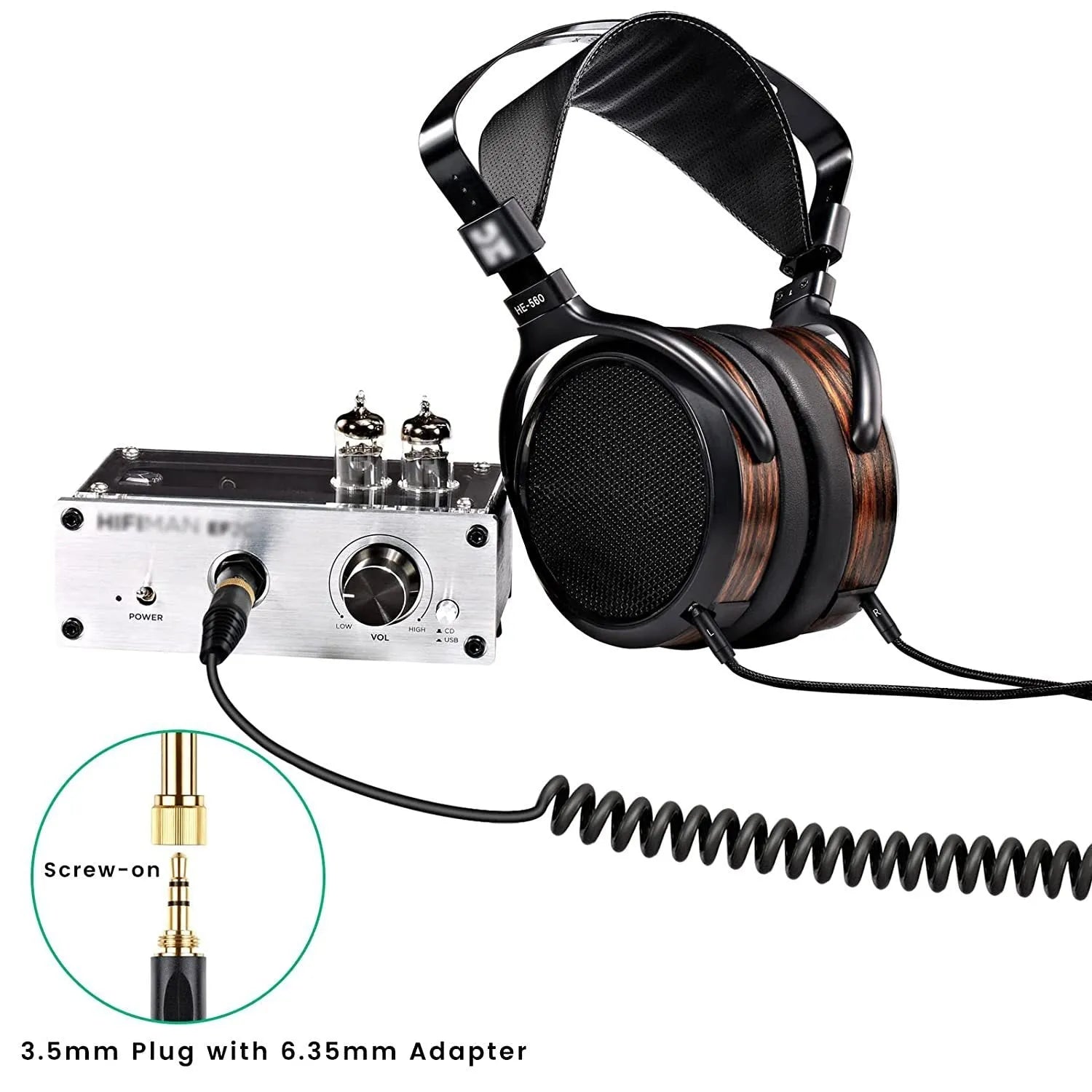 Black double 25mm plug headset cable for HE400i He560, 1.8m oxygen-free copper wire