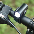 Black USB rechargeable bicycle front light with 350 lumens brightness for mountain bikes