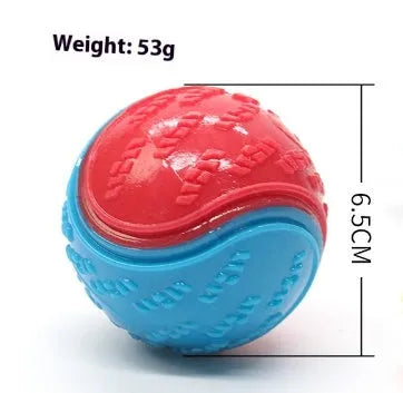 TPR dog training ball with molar texture and sounding feature in 6.5cm size