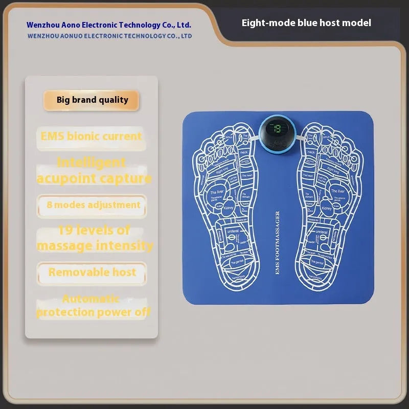 USB rechargeable reflexology foot massager mat with remote control and adjustable settings