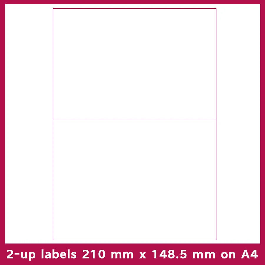 Pack of blank A4 FBA label paper sheets showing different grid cut options for barcode printing.