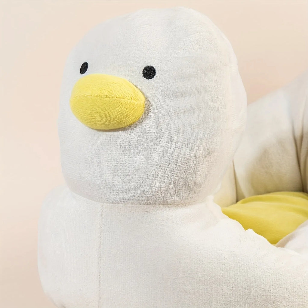 Blue and white duck-shaped soft polyester pet bed sofa for small dogs and cats