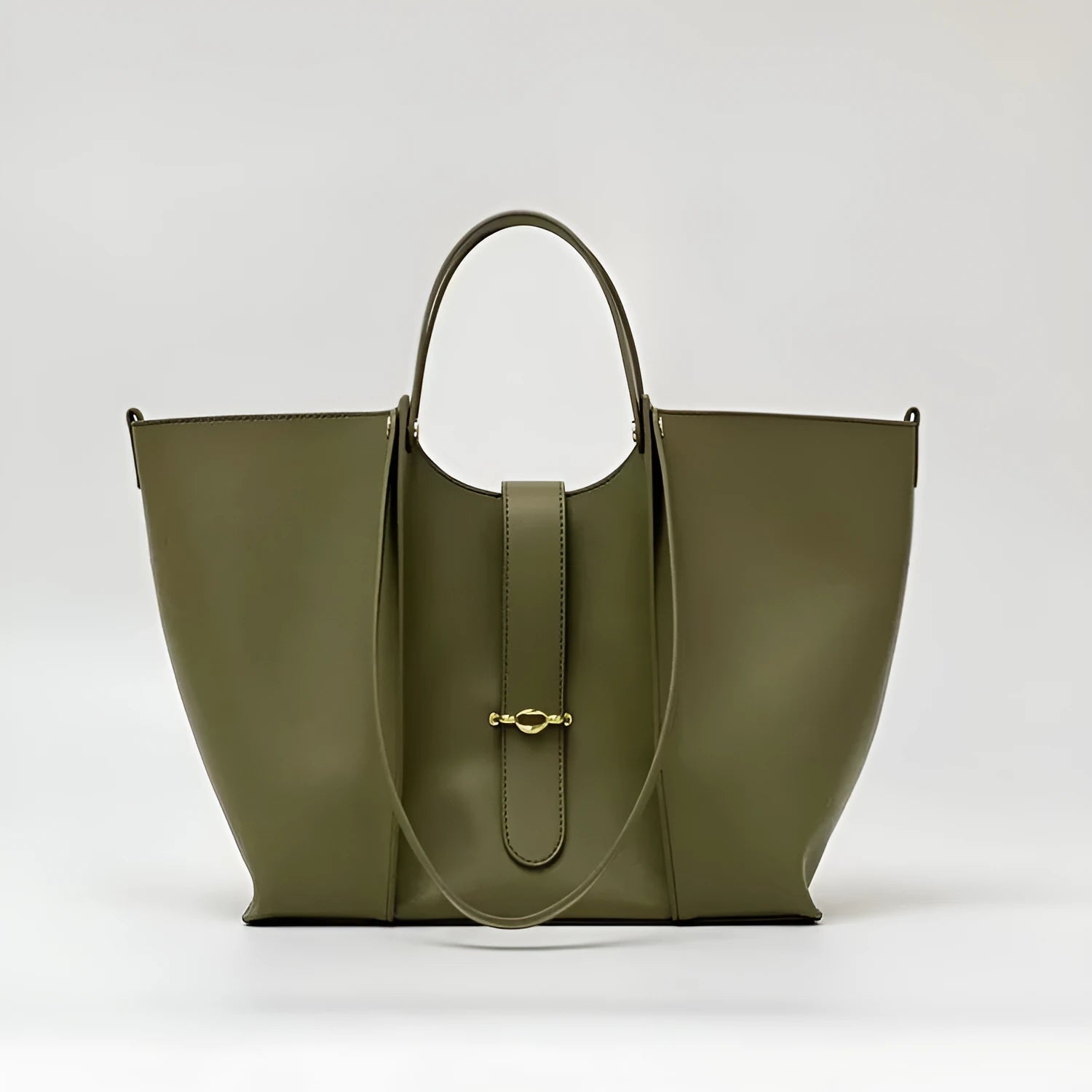 Genuine leather large capacity tote bag with suede lining in brown colour, 29cm x 8.5cm x 27cm