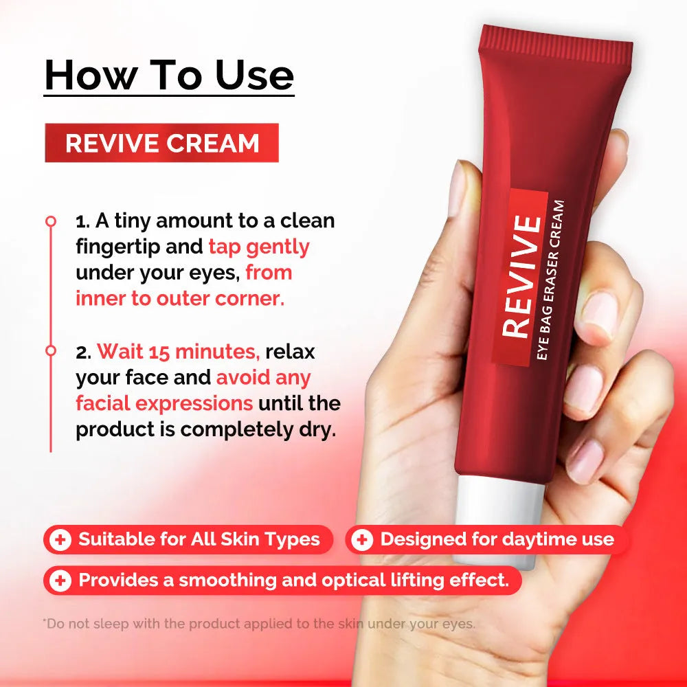 Moisturizing and nourishing eye cream in a white tube with blue cap, for daily under eye hydration