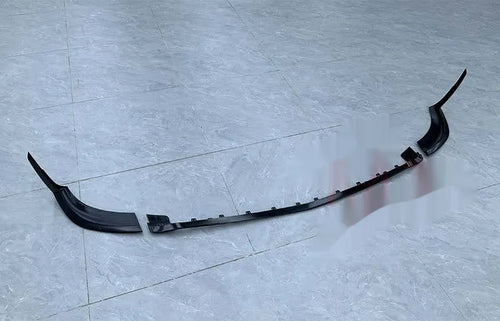 Front car bumper lip spoiler in Bright Black finish, universal fit single-piece design