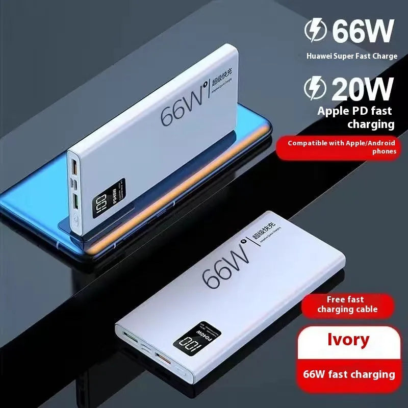 3C certified 50000 mAh 66W super fast charge power bank with plastic shell