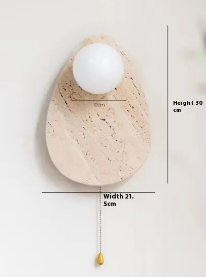 Yellow cave stone marble LED wall lamp with warm white light for bedroom bedside background
