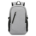 Oxford cloth computer backpack in blue, shown with street style design and laptop compartment.