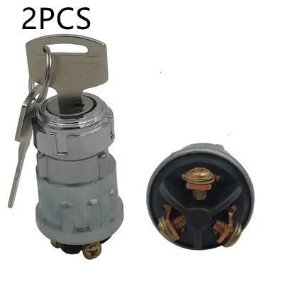 Pure copper vehicle ignition switch with key for trucks and forklifts.