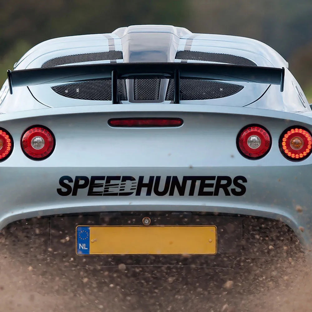 Speed Hunters reflective vinyl car sticker, 59cm by 10cm, shown in one of nine colour options.