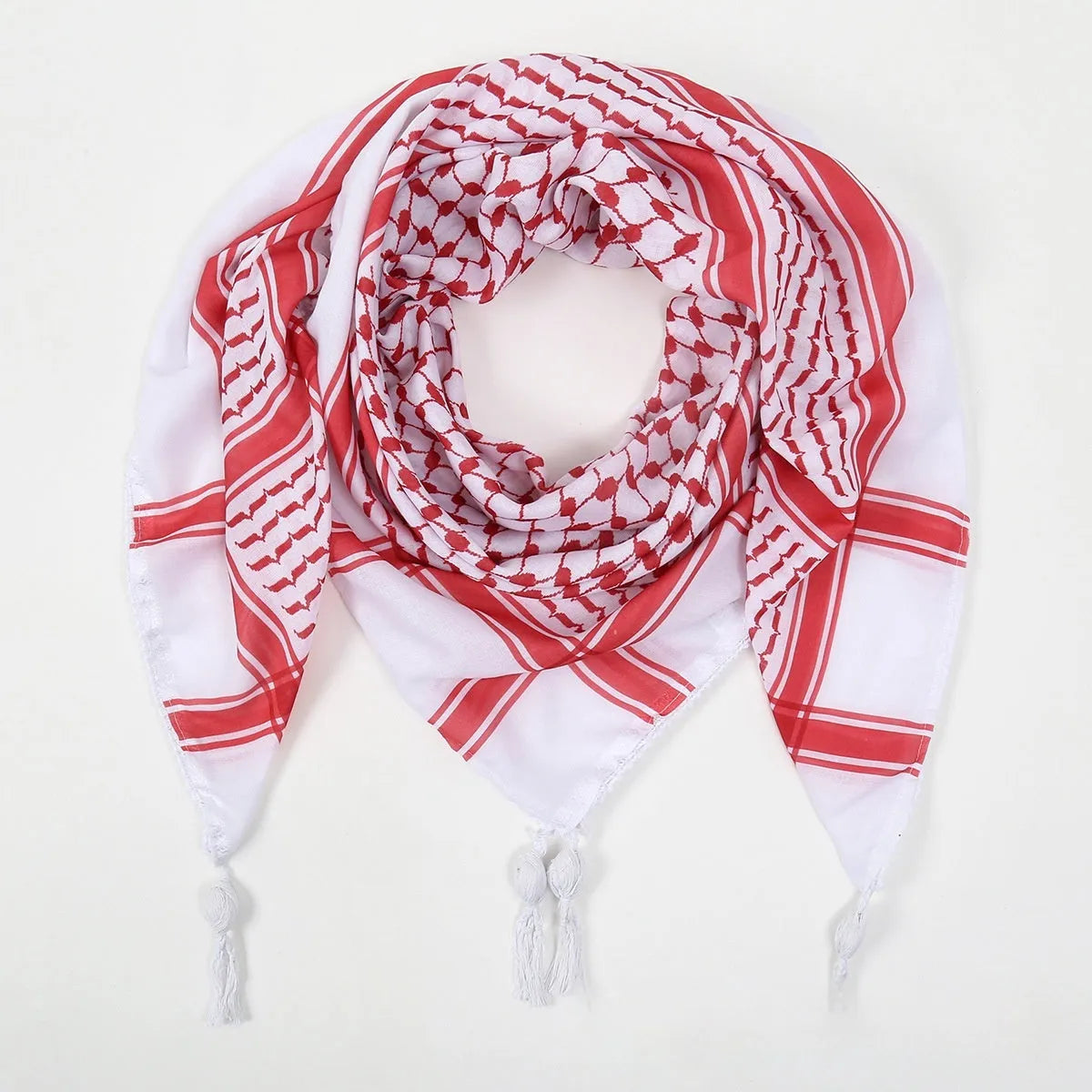 Fringe fashion unisex polyester scarf with colourful grid pattern, 140cm length