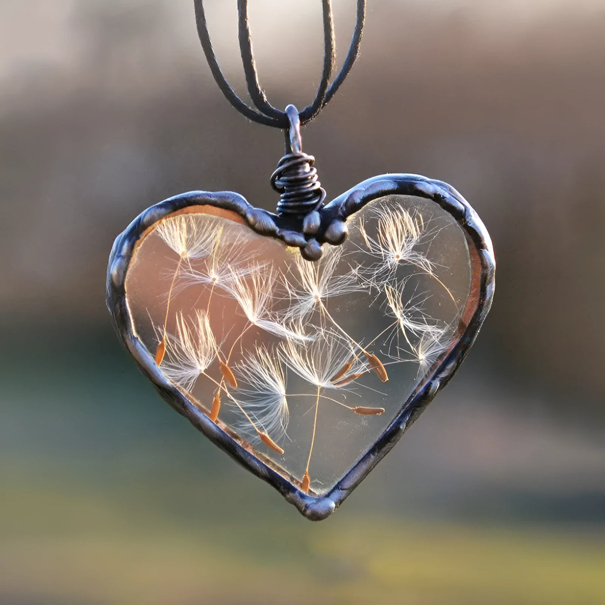 Creative Dandelion Love Wish Necklace diamond treated cartoon style pendant 4x4cm chain 40cm