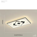 Modern rectangular LED ceiling light, 220V, W1100 x D700 x H55 mm, black and white or gold and white, 53W to 128W, 15-30㎡