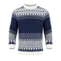 Men's knitted long-sleeve pullover sweater in a selection of styles and sizes.