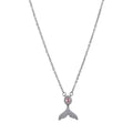 Women's S925 sterling silver adjustable necklace with choice of angel wing or fishtail pendant on O-ring chain