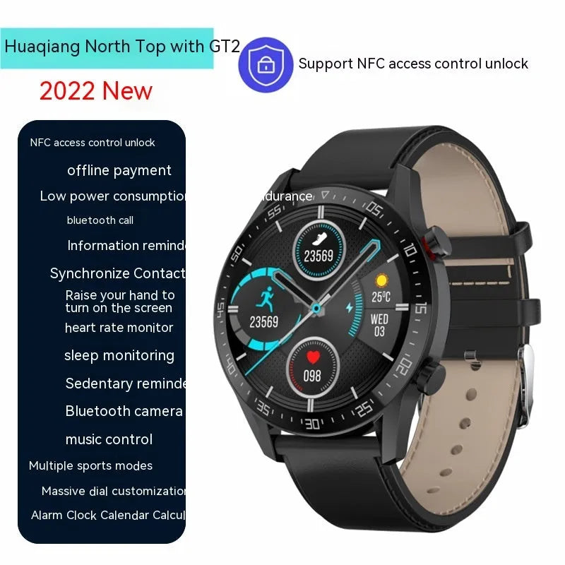 Black smart watch with 1.3 inch touch screen and Bluetooth calling feature on wrist