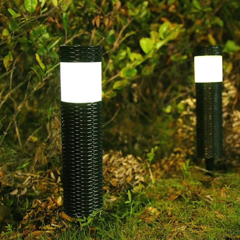 Outdoor waterproof garden light for villa courtyard, abstract design, 65x350, 5W, simulation flame/warm/white light