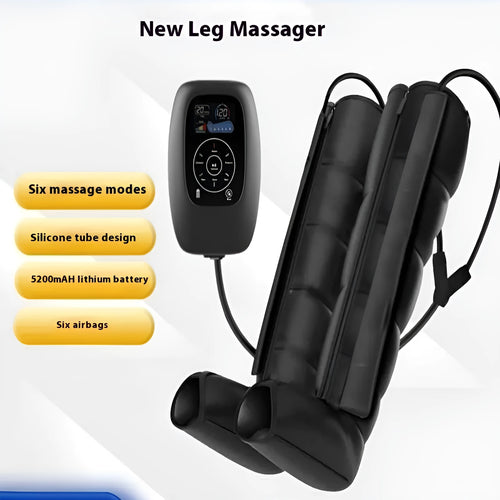Air wave pressure leg arm waist massager with handheld remote control and multiple size attachments