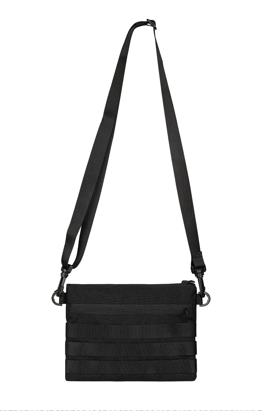Black Oxford cloth military style outdoor carry bag measuring 18 by 3.5 centimetres