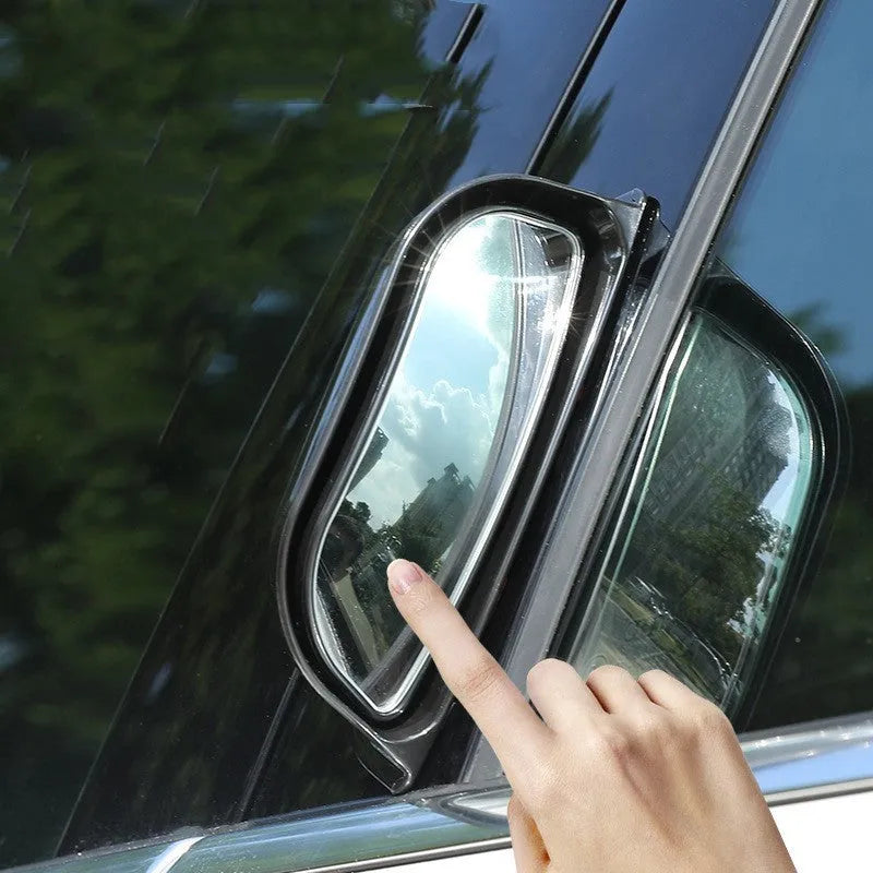 Black and white two-row wide angle car rearview mirror accessory