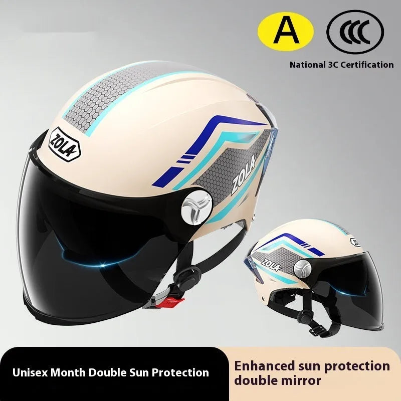 Children's 3C certified ABS motorcycle helmet in double mirror finish colours