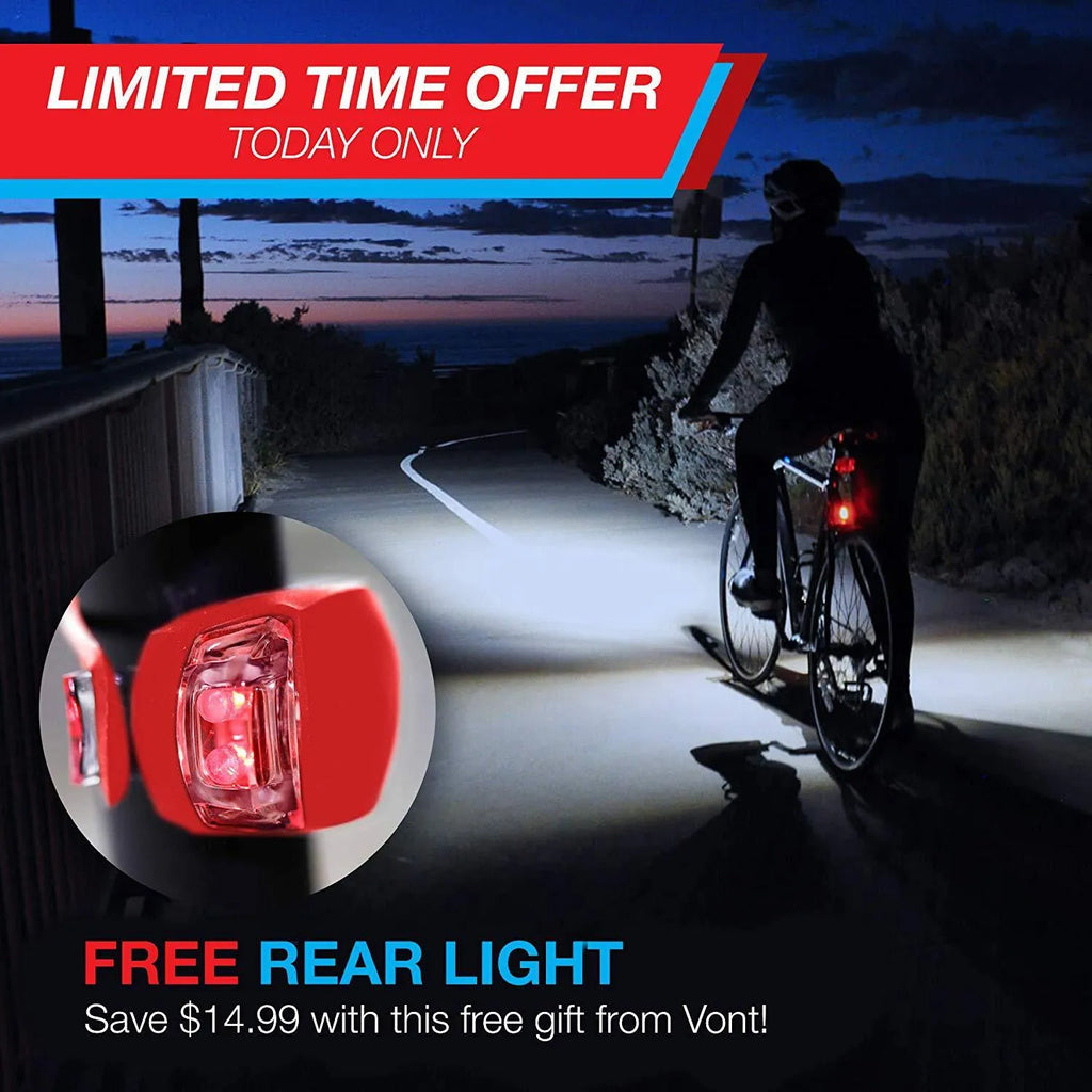 Bicycle headlight and taillight set with a universal handlebar mounting bracket.