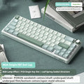 White portable wireless mechanical keyboard with RGB backlighting on a desk