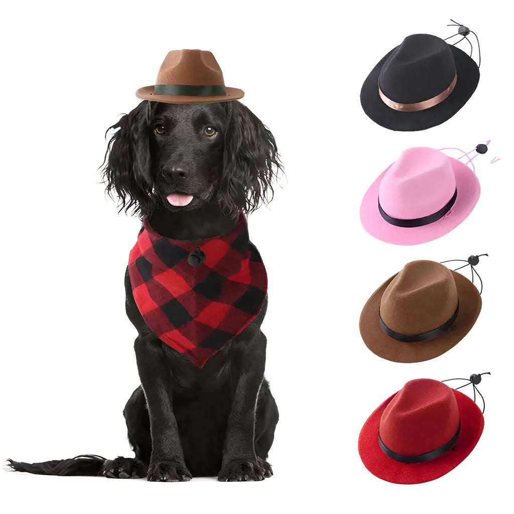 Mini pet sun-proof hat in pink colour with denim styling details showing 155cm diameter measurement