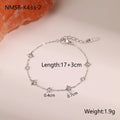 Women's stainless steel bracelet with 18K gold plating and geometric zircon star pendant