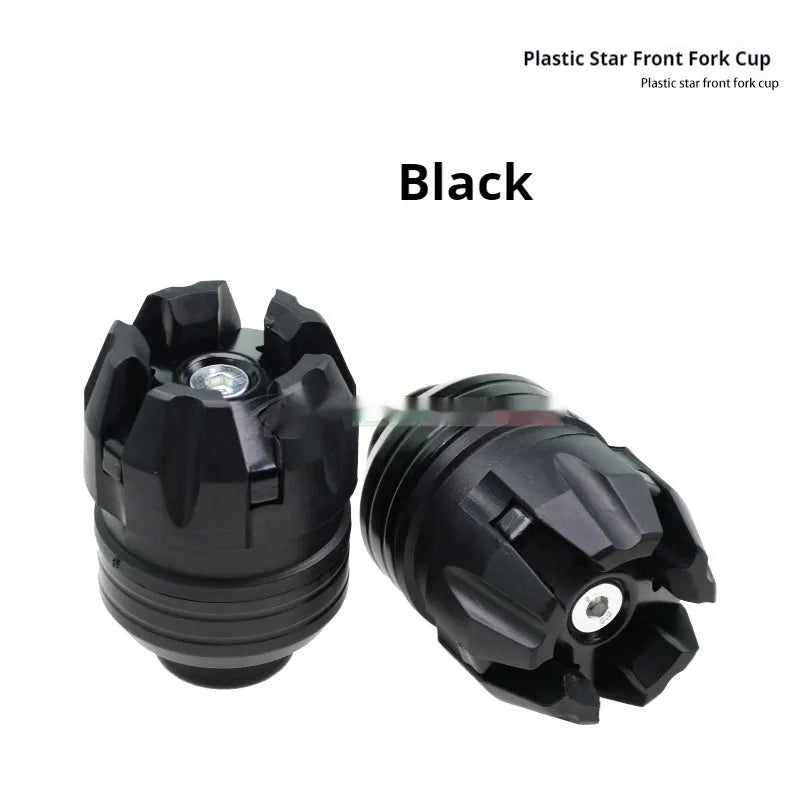 Motorcycle front fork ring in T6-6061 aluminium alloy, MTG-2001 universal fit, shown in red blue gold black silver