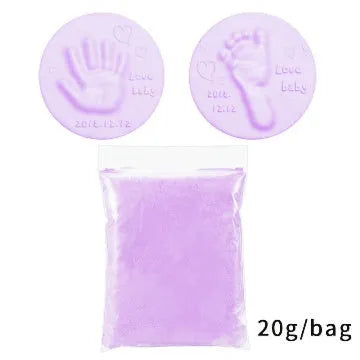Baby handprint footprint clay kit with 20g soft non-toxic moulding paste in multiple colours
