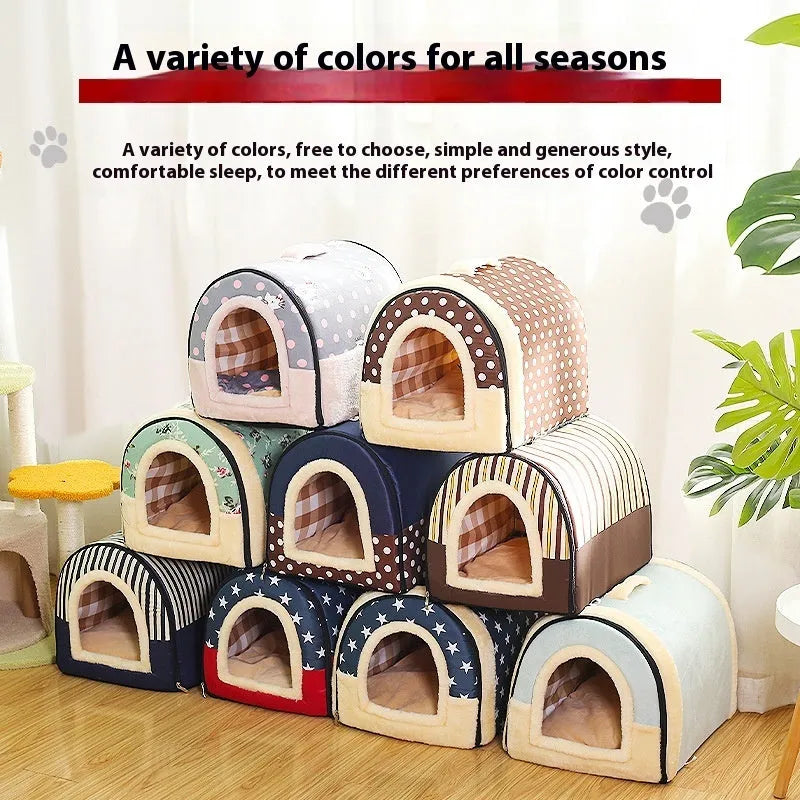 Universal cloth pet bed for dogs and cats, removable washable cover, S M L sizes, six colour options