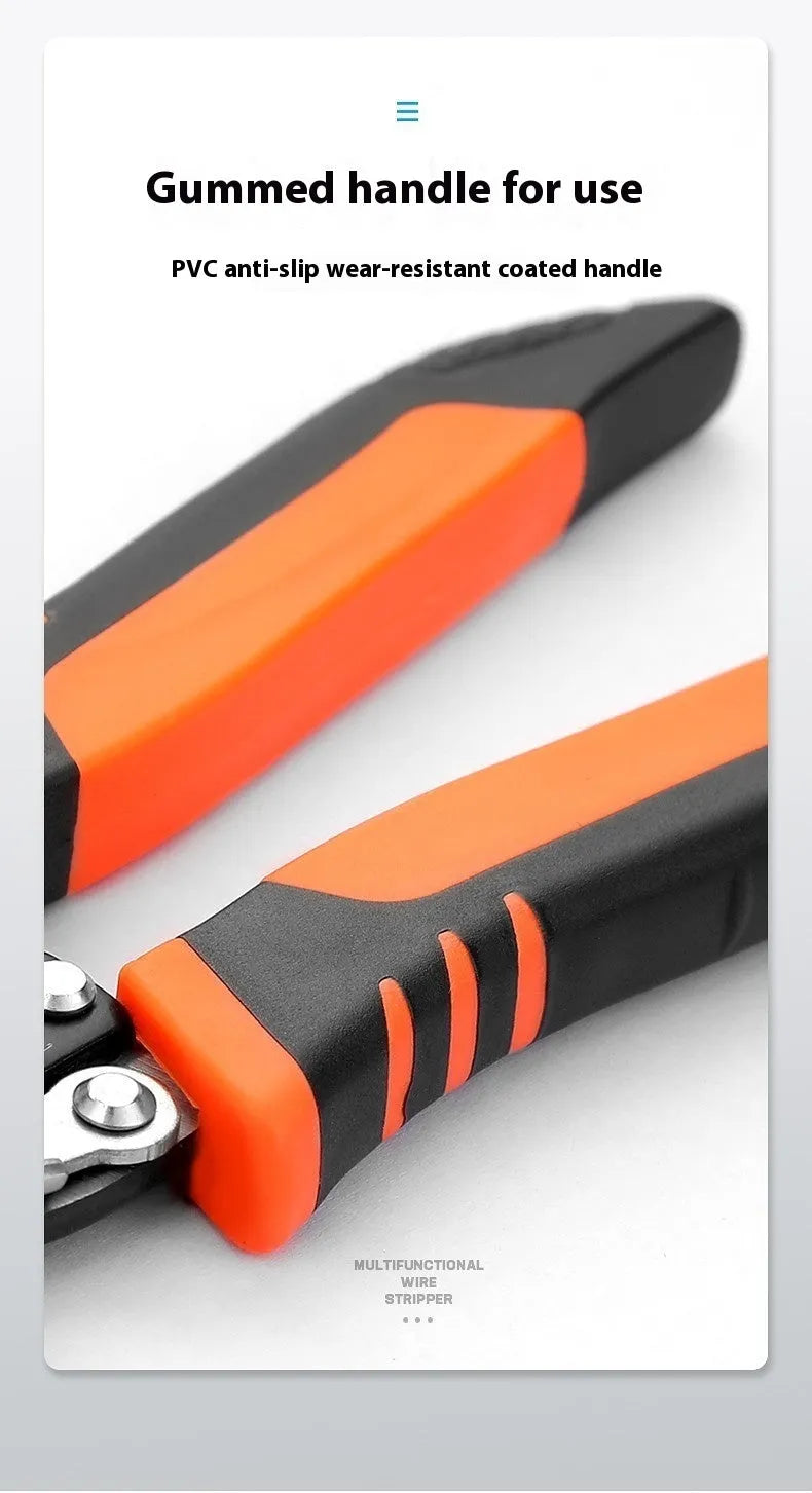 Automatic wire stripping pliers tool made from steel for electricians