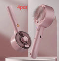 Ceramic white pet grooming comb with UVC light, spray mist tank, and soft needles for dog and cat hair removal.