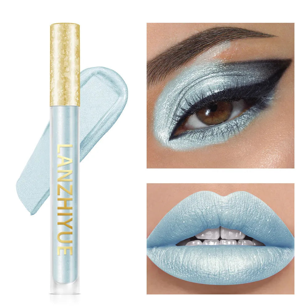 Liquid eye shadow with sequins and pearlescent finish in colourful shades for eye makeup