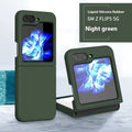 Samsung Z Flip 5 liquid silicone phone case in solid colour with all-inclusive foldable screen coverage