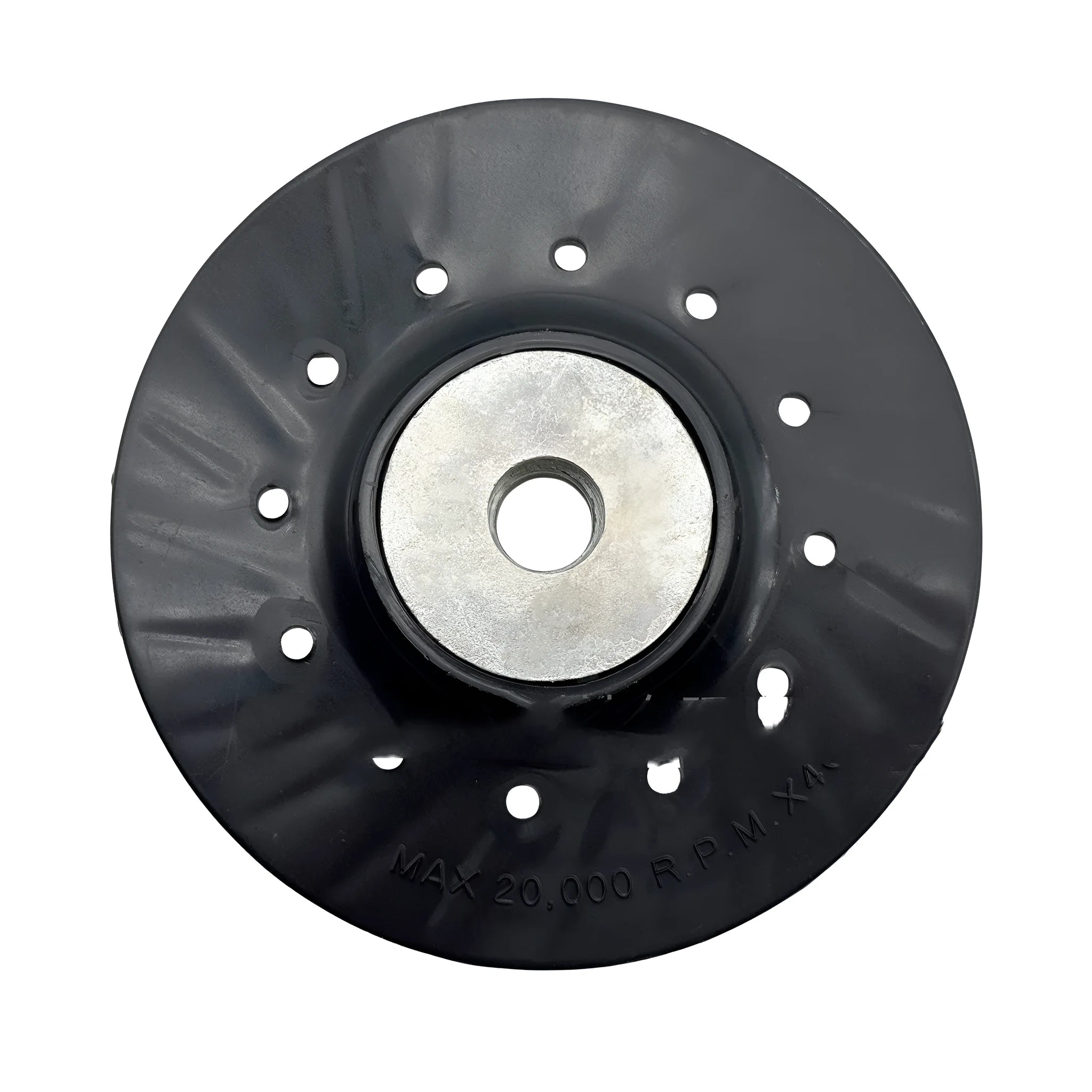Black steel paper tray polishing disk with 7 inch diameter for high speed metal and wood finishing