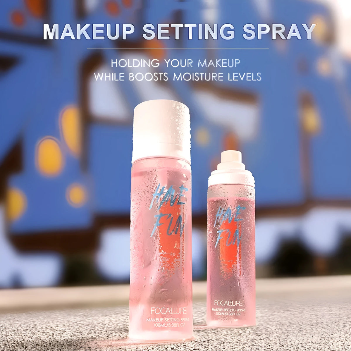 100ml pink makeup mist spray bottle for long lasting smear-proof makeup setting