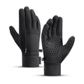 Winter cycling gloves in black or gray, polyester unisex finger gloves for cold-weather sports