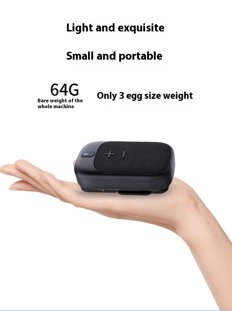 Lewoke black mini portable Bluetooth speaker for hiking, camping, and running with subwoofer