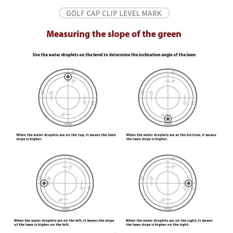 Golf hat clip ball marker, 25mm plastic balance tool, 20g, red and blue options