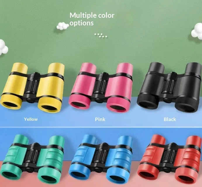 4X30 kids toy telescope HD portable binoculars style in black with 430 flat leather finish