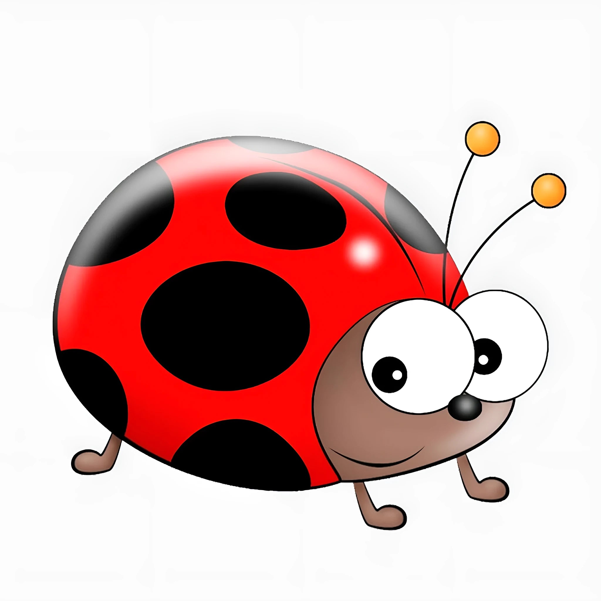 LADYBIRD cartoon pattern PVC decorative sticker measuring 14.5cm, shown in colour style 01.