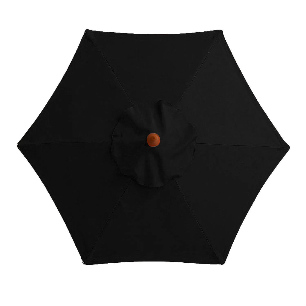 Outdoor manual long handle rainproof sun umbrella in beige, 2.7m diameter with 8-bone frame