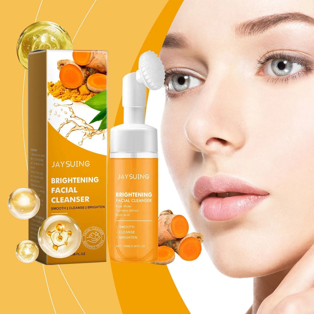 Turmeric facial cleanser 100ml tube for deep cleansing, moisturising and whitening, 5.3x4.7x18cm