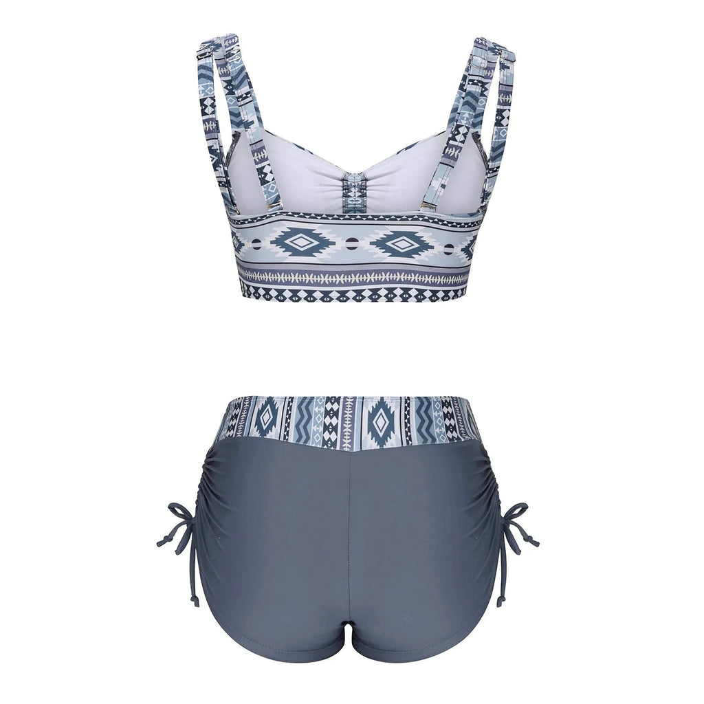 Female bikini swimsuit set in picture colour without underwire, with padded top.